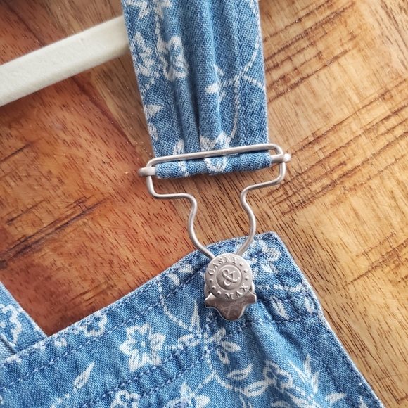 Casey & Max Blue Floral Denim Overall Dress - Size XL - Picture 10 of 16